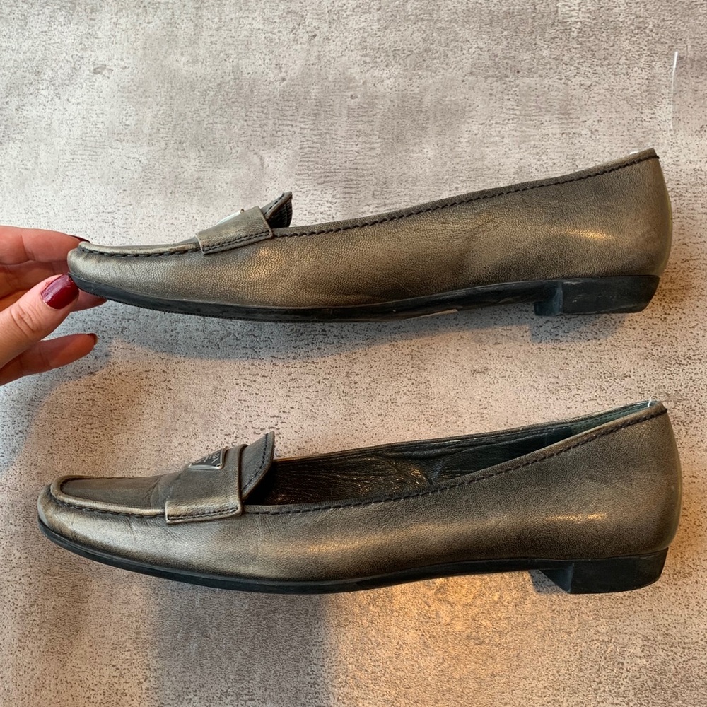 Prada Grey Loafers - Picture 5 of 8